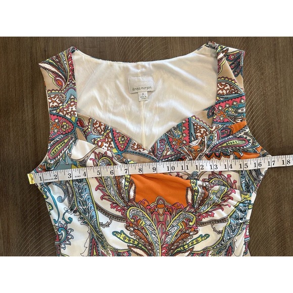 Donna Morgan Womens Size 8 Sleeveless Draped Sheath Dress Multicolor Paisley - Picture 9 of 12